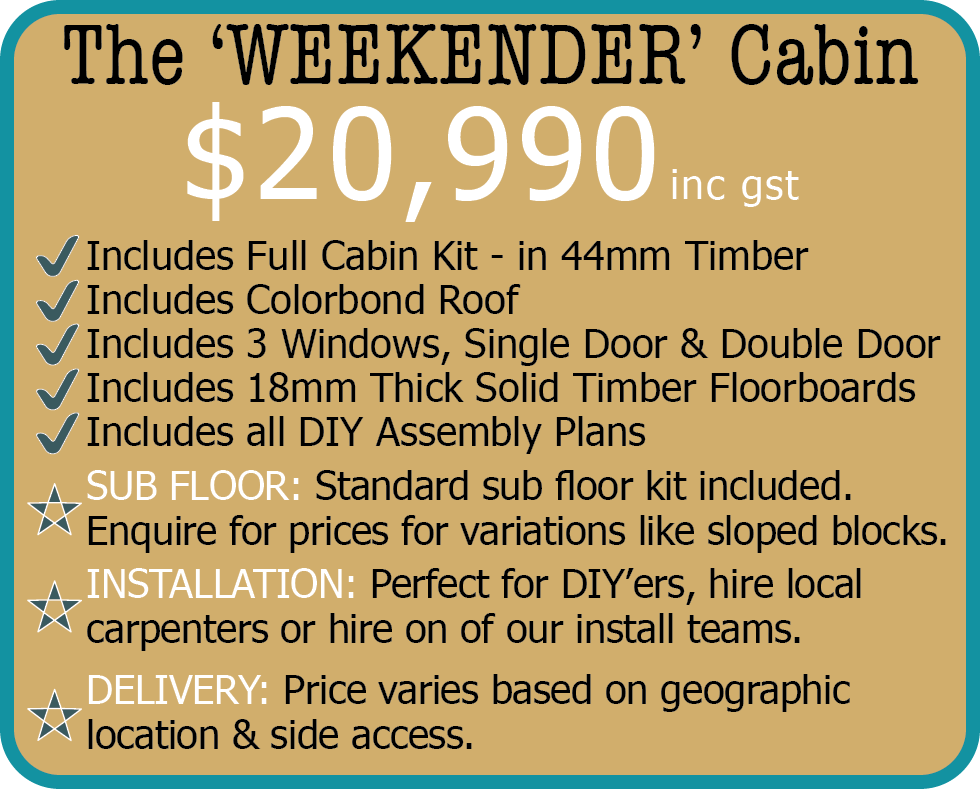 Weekender-Website-Info Weekender Cabin Price