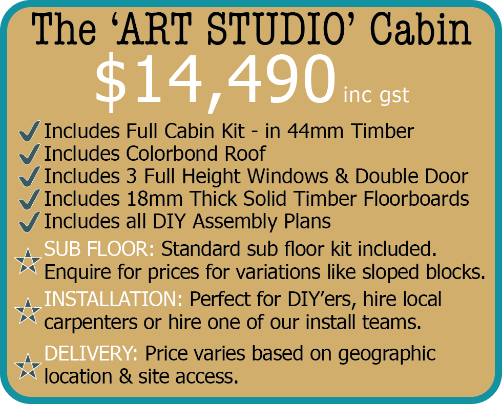 WO-Art-Studio-Website-Info-Box Teenagers Retreat Cabin Price