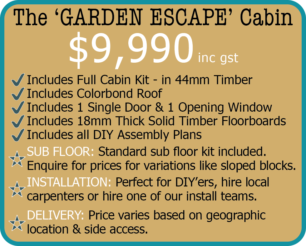Cabinlife Garden Escape Cabin Price March 22