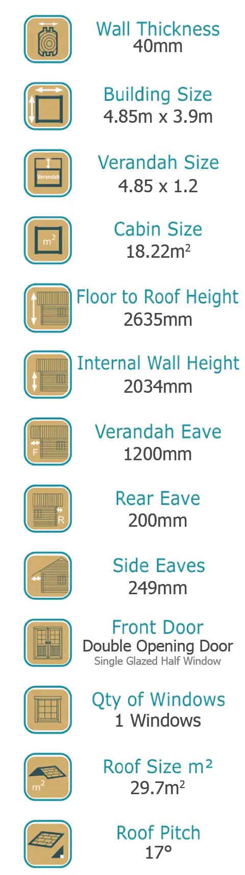 She Shed Timber Cabin Kit Specs by Cabin Life